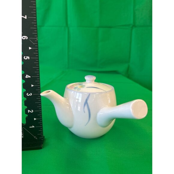 Japanese Ceramic Teapot With Hand-Painted Floral Design 4" Tall - Picture 2 of 2